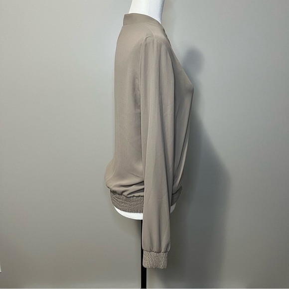 Babaton Gilroy Full Zip Bomber Jacket Taupe - Picture 8 of 12